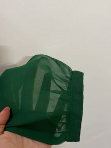 Green Sheer Tie Neck Top