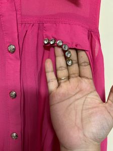 Pink Sleeveless Top with Embellishments