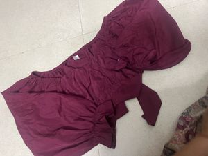 Rust Back Waist Tie Top