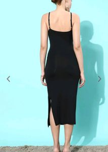 BLACK  MIDI CUT OUT BODYCON DRESS