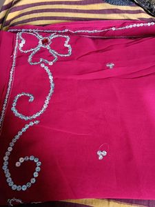 Sequence Red Color Saree