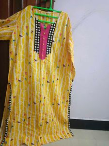Yellow Printed Kaftan