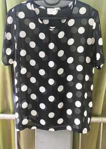 Polka Dot Mesh Top