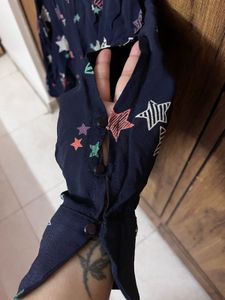 Very Stylish Navy Blue Max Top