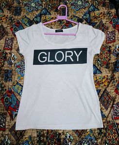 White &#39;Glory&#39; Tee Tshirt