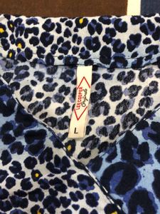 Leecooper Blue Animal Print Top