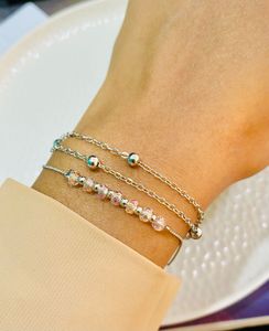 Silver Beaded Layered Bracelet