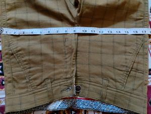 Mens Checked Chinos Khaki Size -28