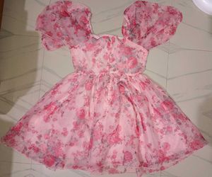 Floral Print Puff Sleeve Dress