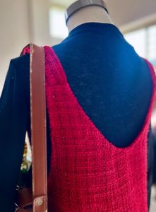 Red Tweed Pinafore Dress