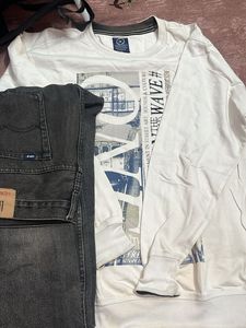 Men pullover and jeans combo