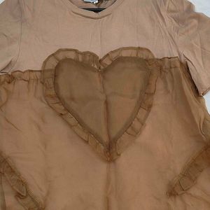 Korean Style Tshirt Organza Short Dress