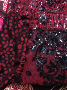 Red & Black Sequin Dress