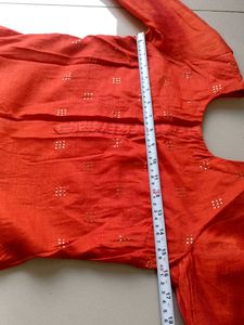 Orange Silk Kurta From Pantaloons