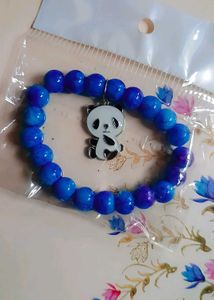 Crackle Bead Bracelet With Panda Charm
