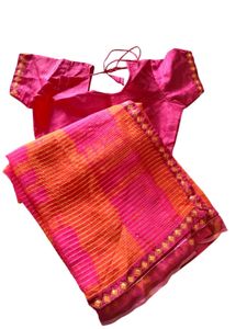 Brand New Pink Net Saree