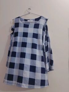 Blue & White Checkered Top