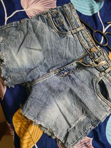 Distressed Denim Shorts