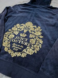 🔥🫦Y2K Juicy couture Blue Velour Zip-Up Hoodie💅