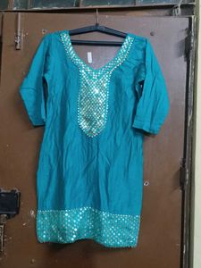 Teal Embellished patiala suit set