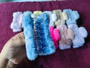 pack of 2 (Random Colour)Cute Furry Scrunchies -