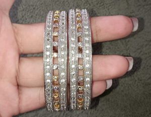 Elegant Silver & Gold Bangle Set