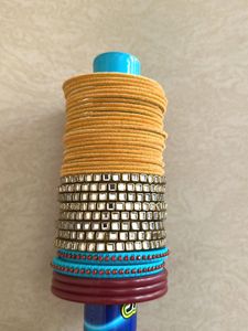 Yellow And Stone Bangles