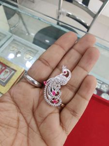 Silver Peacock Saree Pin