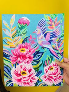 Beautiful Bird Acrylic Canvas Painting