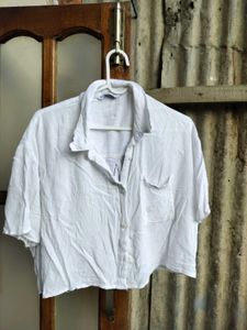 Textured White Crop Top