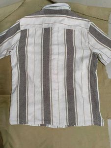 zudio mens vertical striped half sleeves shirt
