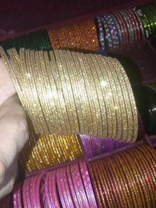 Set of Gold Glitter Bangles