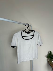 White Puff Sleeve Top