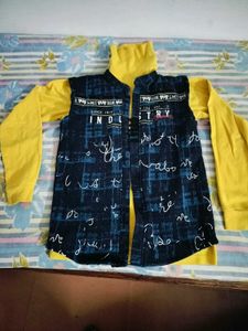 Woolen T-shirt With Navy Blue Jacket