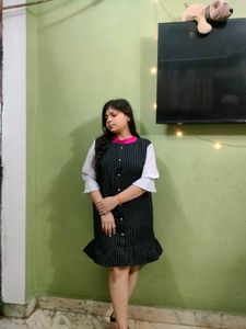 Striped Shirt Dress korean