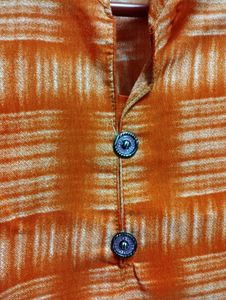 New Cotton Orange Kurta Xl