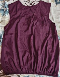 Marron Sleeveless Top With Beautiful Back Details