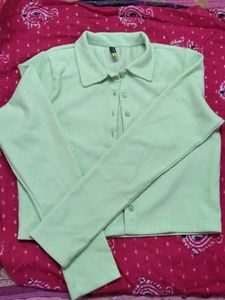 Fluorescent Green Ribbed Shirt