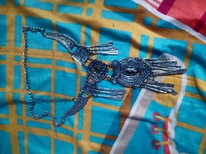 Vintage Style Silver Tone Statement Necklace