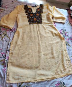 Cream Colour Kurta New Kurti