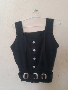 Black Sleeveless Party Wear Top