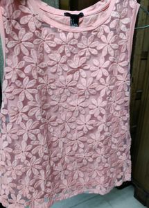 Flowers Engraved Sheer Top