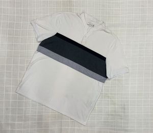 Men's White Striped Henley