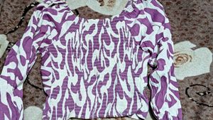 Patterned Long Sleeve Top