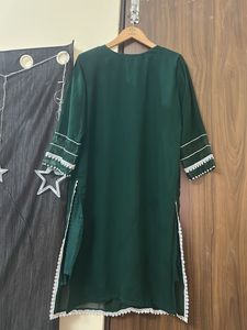 Emerald Green Embroidered Kurta