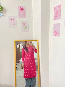 SALE:- Pink Embroidered Kurta