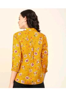 Casual Floral Sleeve Roll Up Shirt
