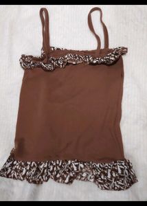Brown Top With Frills
