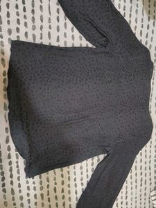 Stylish Gray Long Sleeve Top