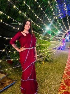 designer frill saree without blouse